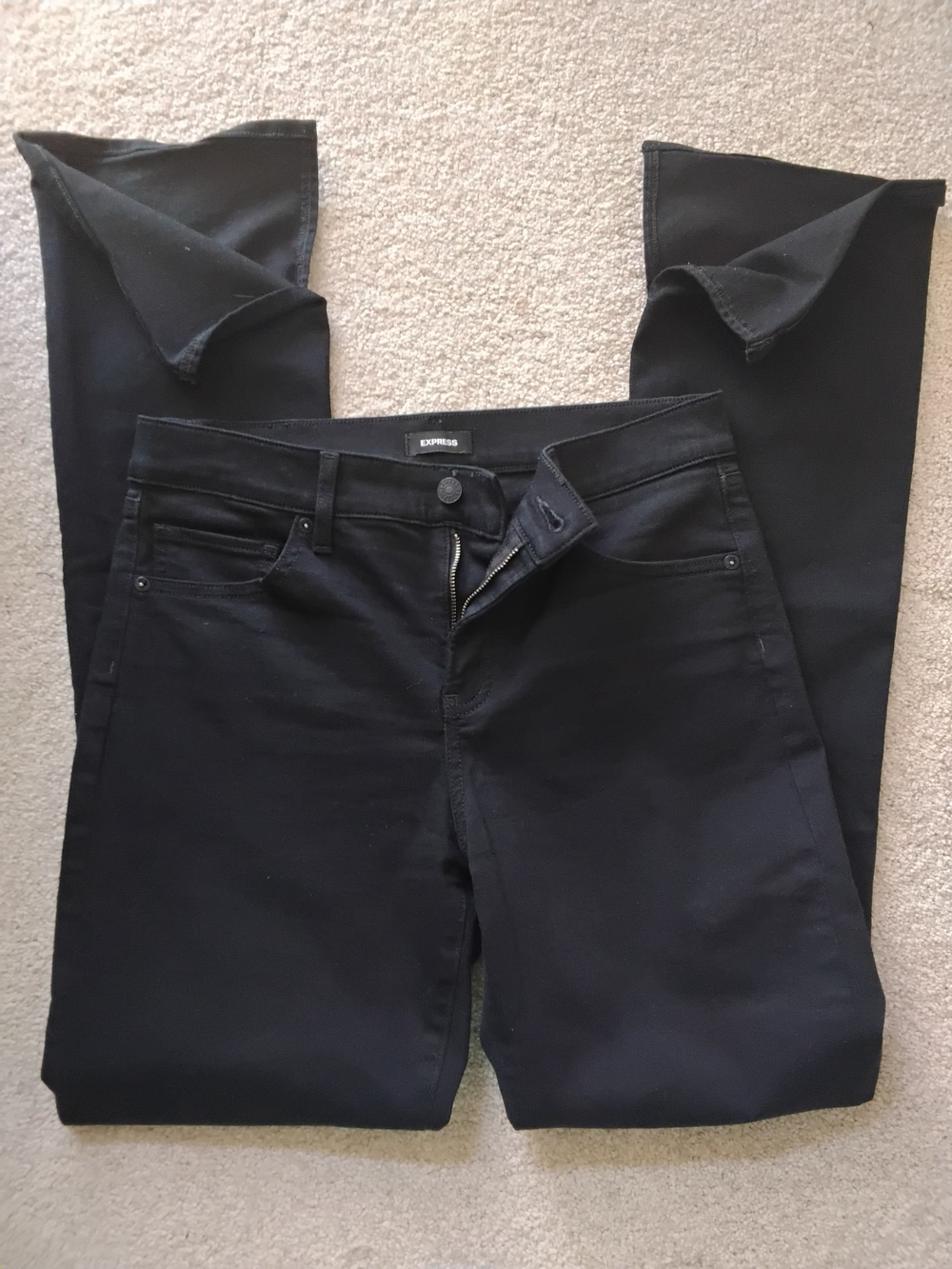 Express Mid Rise Skyscraper Jeans, Black, 8R - Picture 7 of 8